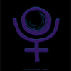 purple drawn pluto symbol
